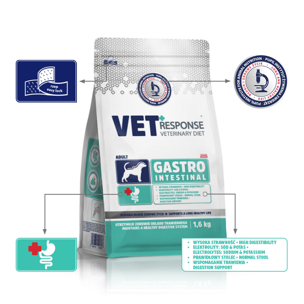 VET RESPONSE eritoit GASTROINTESTINAL seedehäiretega koerale 8 kg