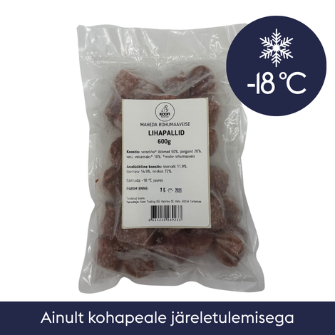 Koon mahe rohumaaveise-lihapallid 600 g