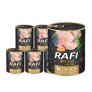 Rafi teraviljavaba täisväärtuslik toit vutiliha, mustikate ja jõhvikatega 12 x 800 g