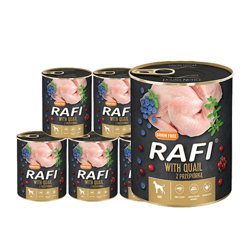 Rafi teraviljavaba täisväärtuslik toit vutiliha, mustikate ja jõhvikatega 12 x 800 g