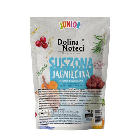 Parim enne 24.05.26! Dolina Noteci Premium kutsika õhkkuivatatud kuivtoit lambaga proovipakk -150 g