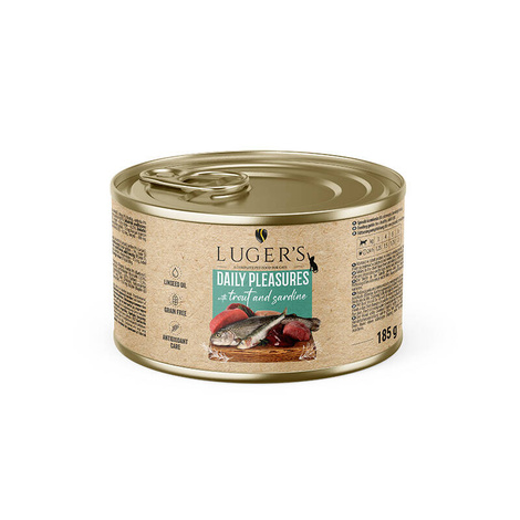 Lugers täisväärtuslik märgtoit kassile forelli ja sardiiniga 185 g