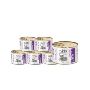 4Vets Natural kassitoit küülikulihaga steriliseeritud kassidele 6x185 g