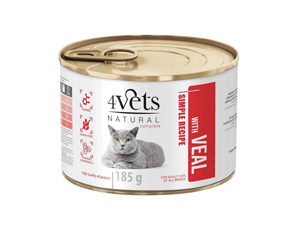 4Vets Natural kassitoit vasikalihaga 185 g