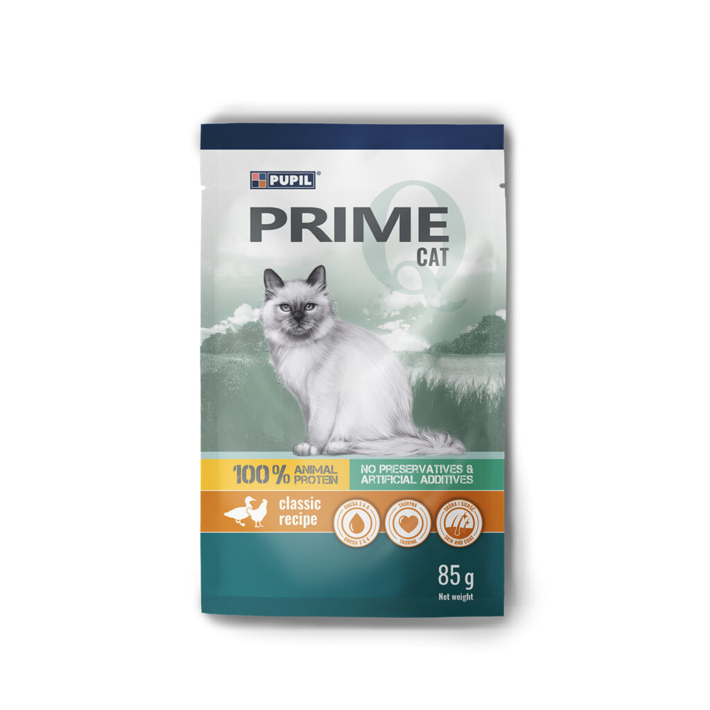 Pupil Prime märgtoit (tükid kastmes) kassile linnuliha ja pardiga 85g