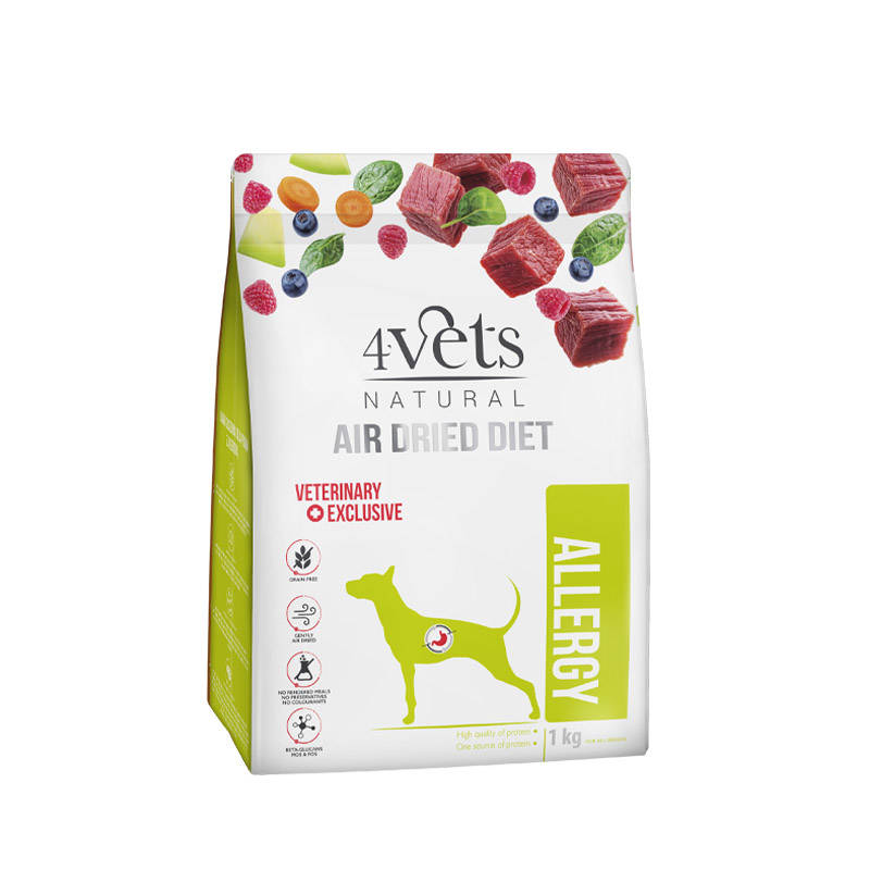 4Vets Natural õhkkuivatatud eritoit koertele allergia korral 1 kg