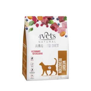 Parim enne 13.10.26! 4Vets Natural õhkkuivatatud eritoit kassile kehakaalu vähendamiseks 1 kg