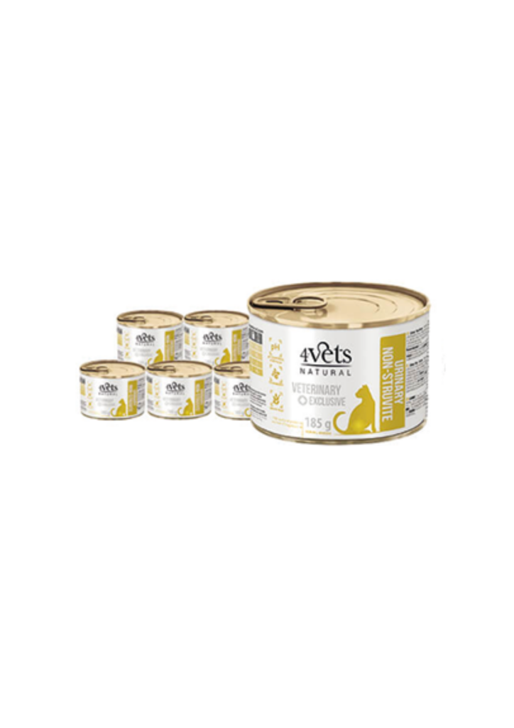 4Vets Natural eritoit kassidele kuseteede toetamiseks 6x185 g