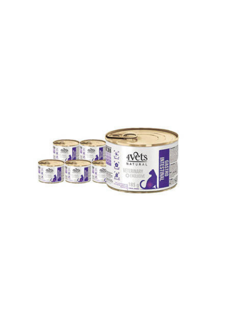 4Vets Natural eritoit kassidele seedimise toetamiseks 6x185 g