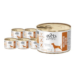 4Vets Natural eritoit koertele kehakaalu vähendamiseks 6x185 g