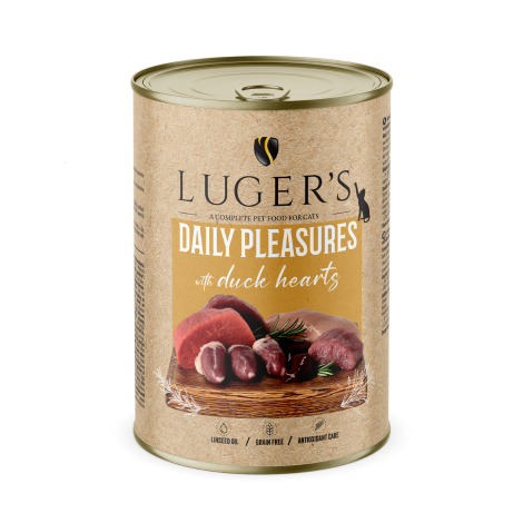 Lugers täisväärtuslik märgtoit kassidele pardisüdametega 400 g