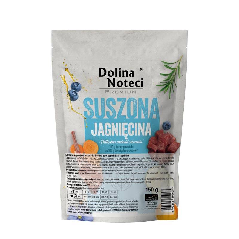 Dolina Noteci Premium õhkkuivatatud koeratoit lambalihaga proovipakk - 150 g
