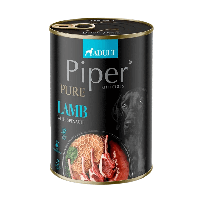 Piper Platinum PURE koeratoit lamba ja spinatiga 400 g
