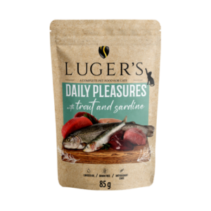 Lugers täisväärtuslik märgtoit kassile forelli ja sardiiniga 85 g