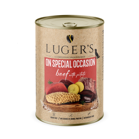 Lugers Pure täisväärtuslik märgtoit koerale veiseliha ja kartuliga 400 g
