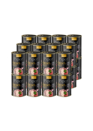 Piper koera täissööt kanasüdamete ja spinatiga 24 x 400 g