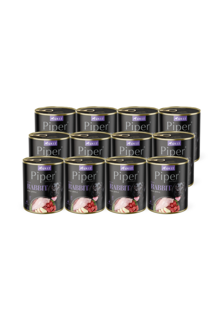 Piper koera täissööt küülikuliha ja õunaga 12x800 g