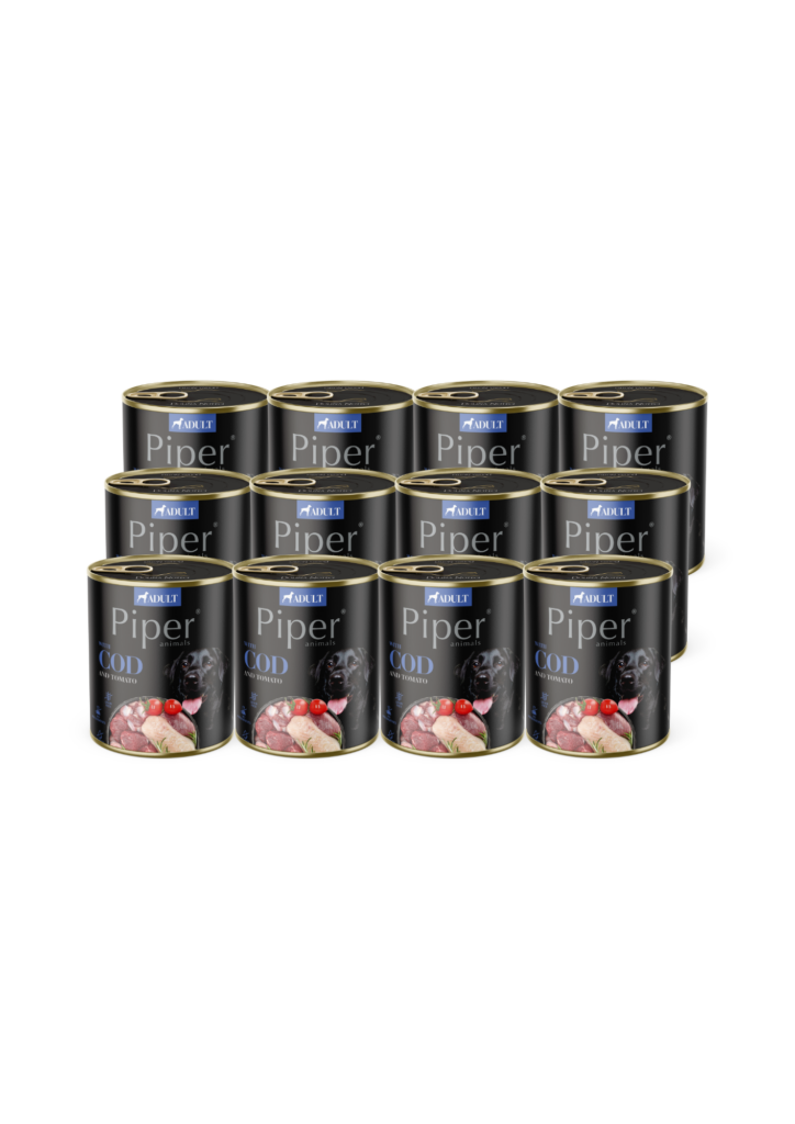 Piper koera täissööt tursakala ja tomatiga 12x800 g