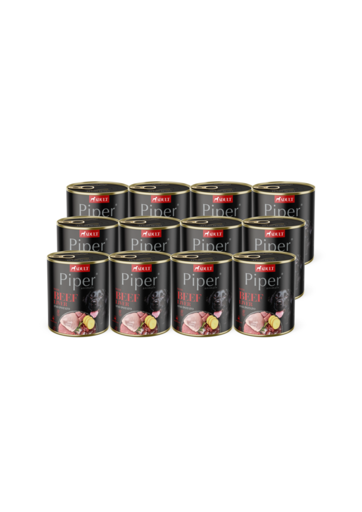 Piper koera täissööt veisemaksa ja kartuliga 12x800 g