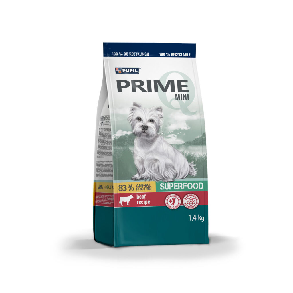 Pupil Prime Mini täissööt väikest tõugu koertele loomalihaga 1,4 kg