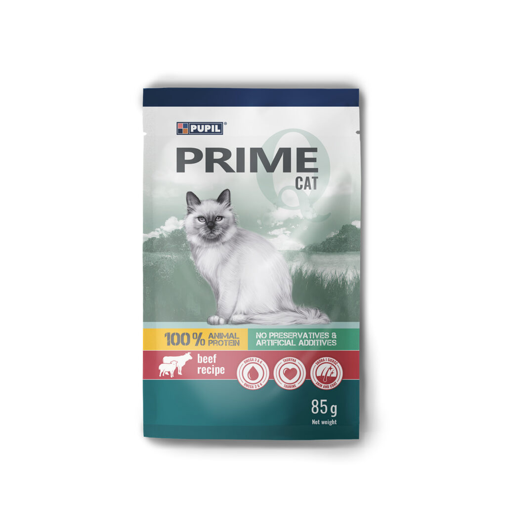Pupil Prime märgtoit (tükid kastmes) kassile veise- ja lambalihaga 85 g