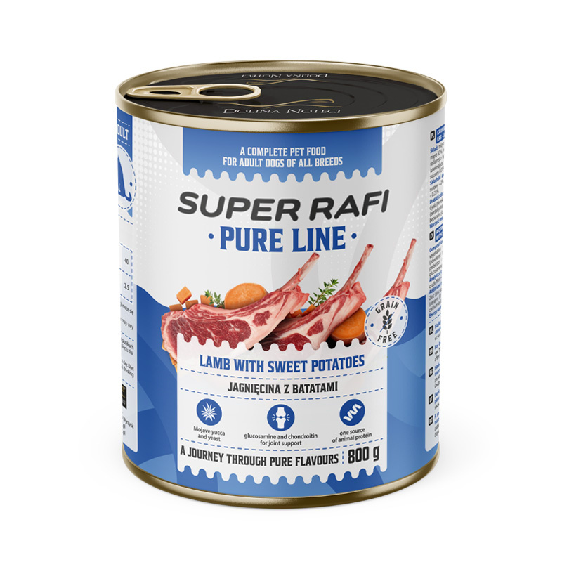 Super Rafi Pure monoproteiiniga täissööt lambaliha ja bataadiga 800 g
