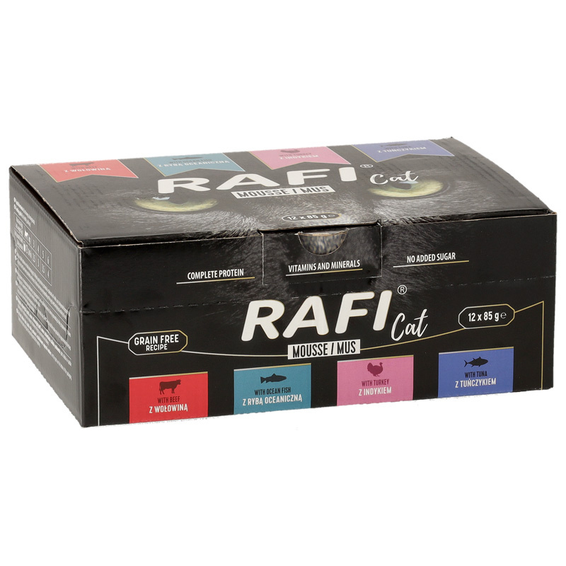 Rafi Mousse täissööt (pasteet) kassidele 12 x 85 g