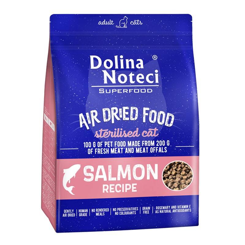 Dolina Noteci Superfood õhkkuivatatud kuivtoit steriliseeritud kassile lõhega 1 kg