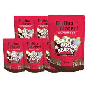 Dolina Noteci Superfood märgtoit koerale veiseliha ja hanesüdametega 10 x 300 g