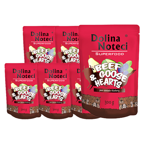 Dolina Noteci Superfood märgtoit koerale veiseliha ja hanesüdametega 10 x 300 g