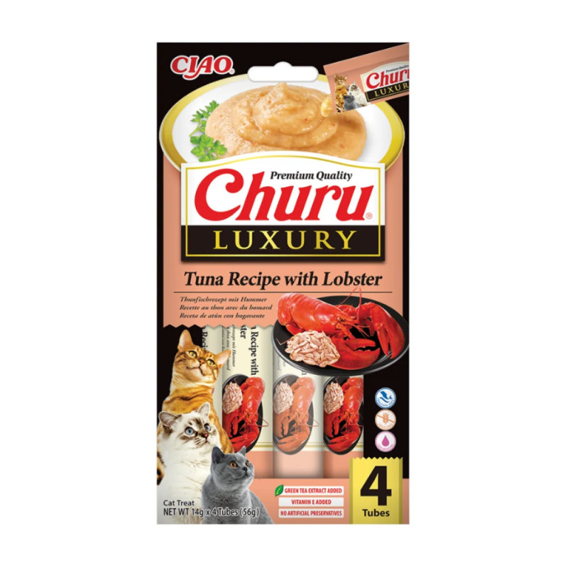 Churu Luxury maius kassile tuunikala ja homaariga 4x14 g