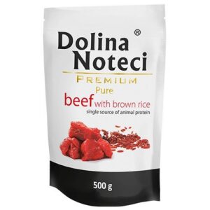 Dolina Noteci Premium Pure täistoit pruuni riisi ja veiselihaga täiskasvanud koertele 500 g