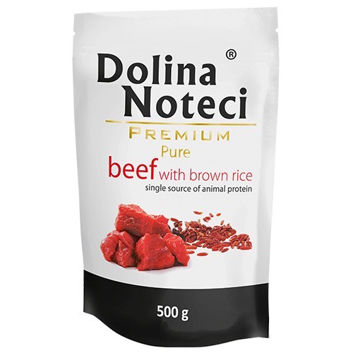 Dolina Noteci Premium Pure täistoit pruuni riisi ja veiselihaga täiskasvanud koertele 500 g