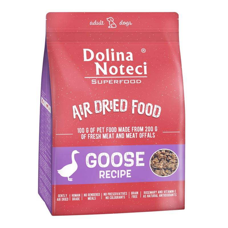 Dolina Noteci Superfood õhkkuivatatud kuivtoit koerale hanelihaga 1 kg