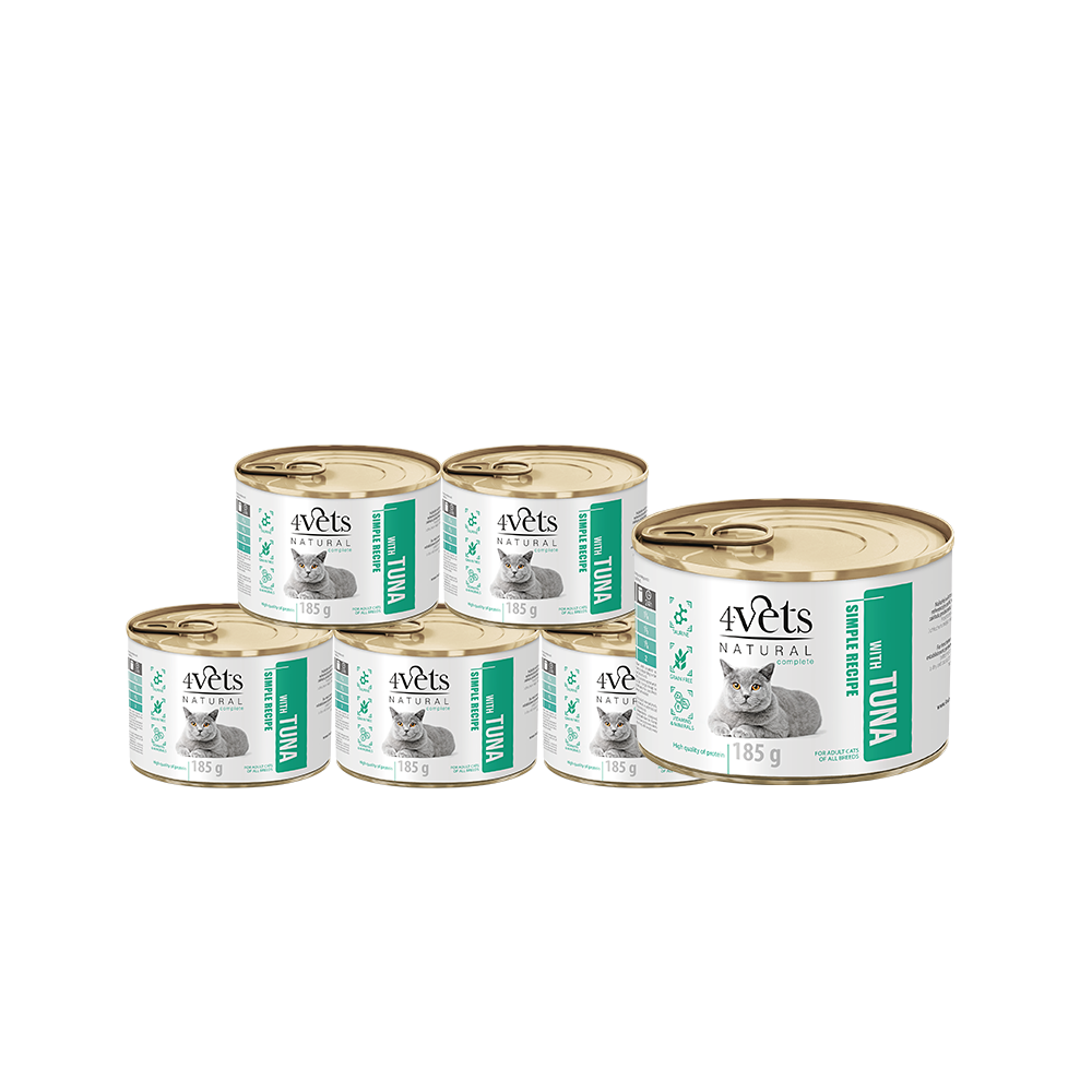 4Vets Natural kassitoit tuunikalaga 6 x 185 g