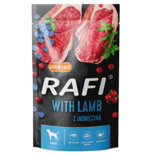 Rafi teraviljavaba koera täissööt lambaliha, mustikate ja jõhvikatega 500 g