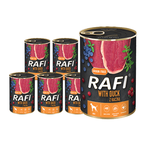 Rafi täissööt koertele pardiliha, mustikate ja jõhvikatega 24 x 400 g