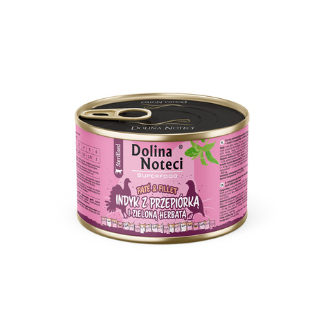 Dolina Noteci Superfood märgtoit kassile kalkuni, vuti ja rohelise teega 185g