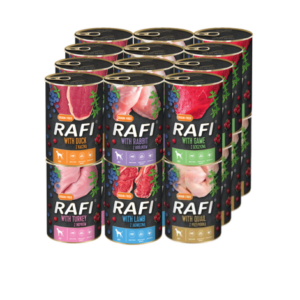 Rafi teraviljavaba täisväärtuslik toit koertele mix 24 x 400 g