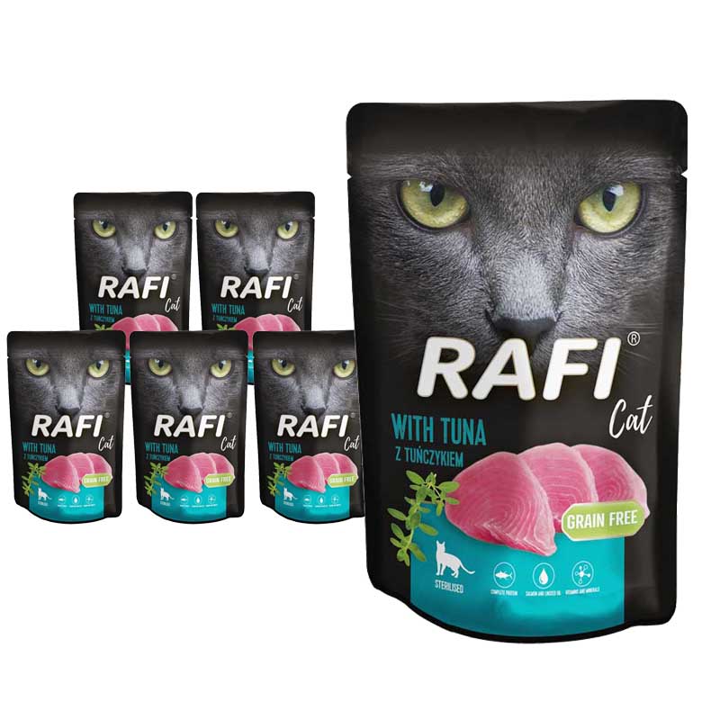 Rafi täisväärtuslik kassi märgtoit tuunikalaga steriliseeritud kassidele 10 x 100 g