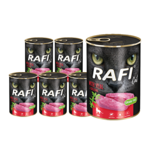 Rafi täisväärtuslik kassi märgtoit vasikalihaga 12 x 400 g