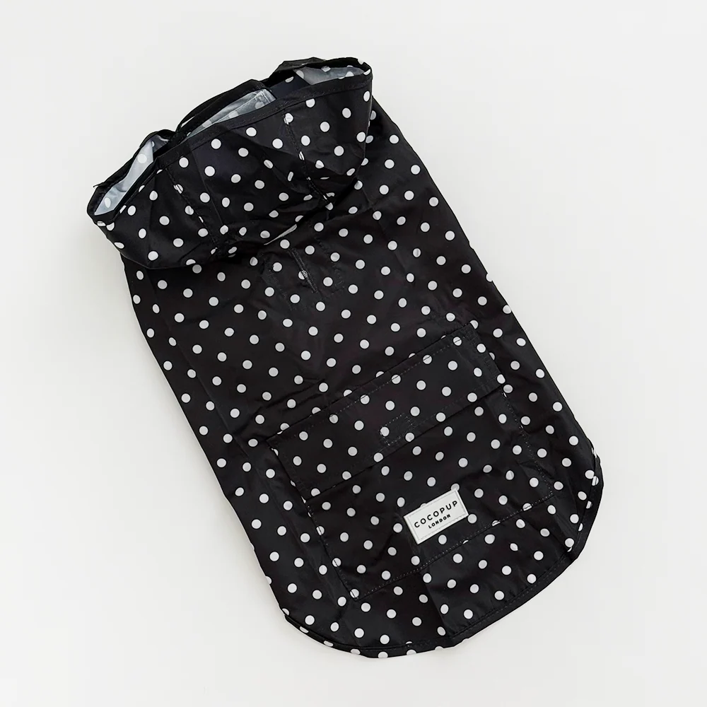Black Polka Dot vihmajope koerale