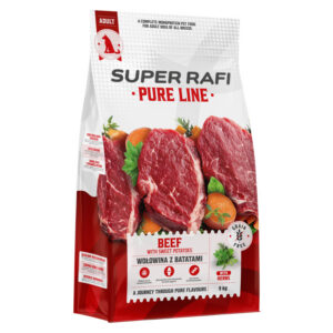 Super Rafi monoproteiiniga kuivtoit koertele veiseliha ja bataadiga 9 kg