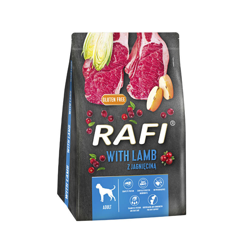 Rafi täisväärtuslik kuivtoit koertele lambaliha ja jõhvikatega 10 kg